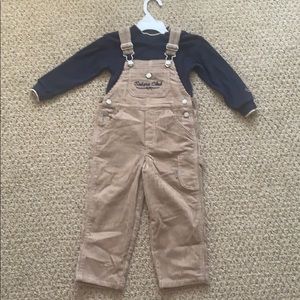 3/$30 Boys Corduroy Overall & Knit Turtleneck Set